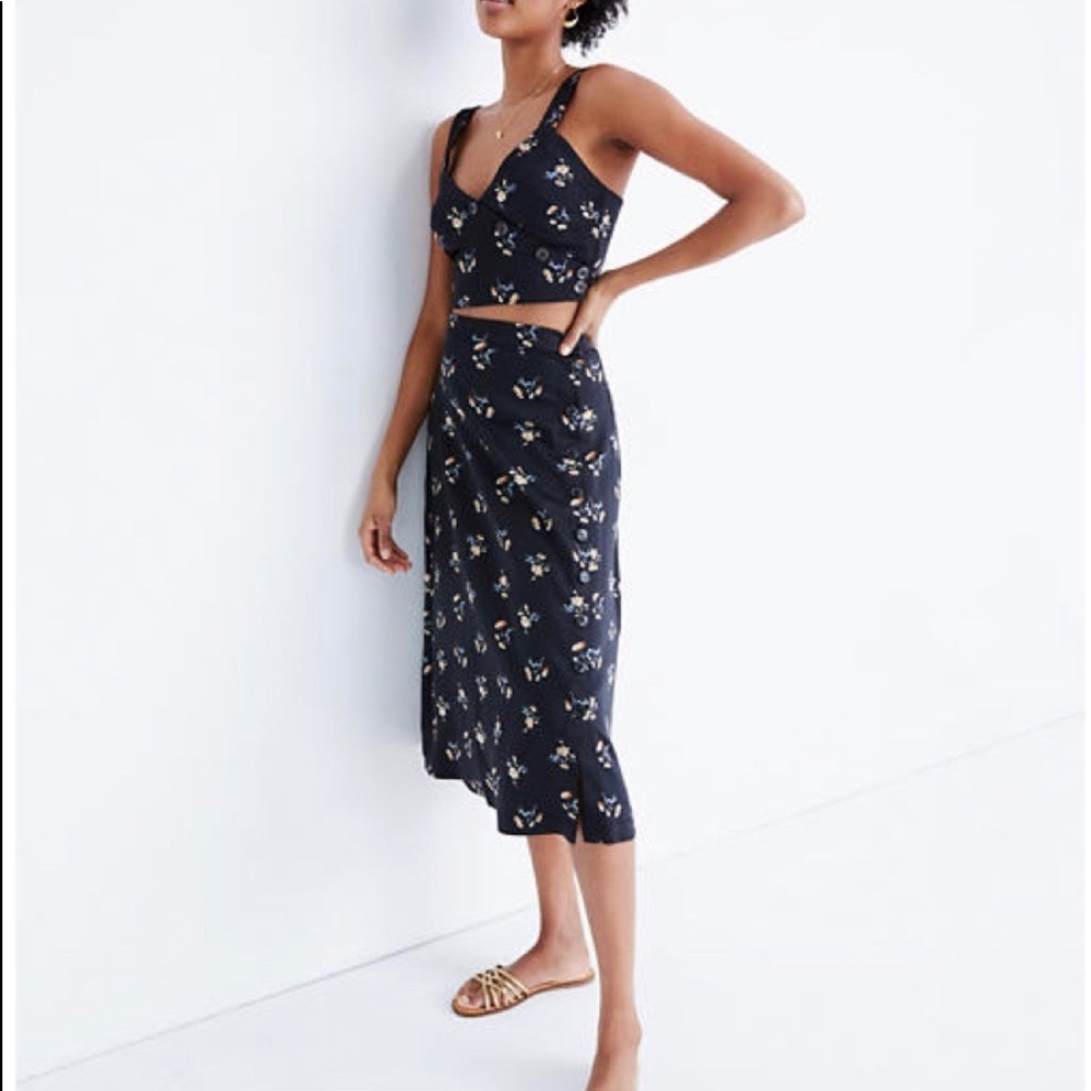 NWT Madewell Side-Button Midi Skirt